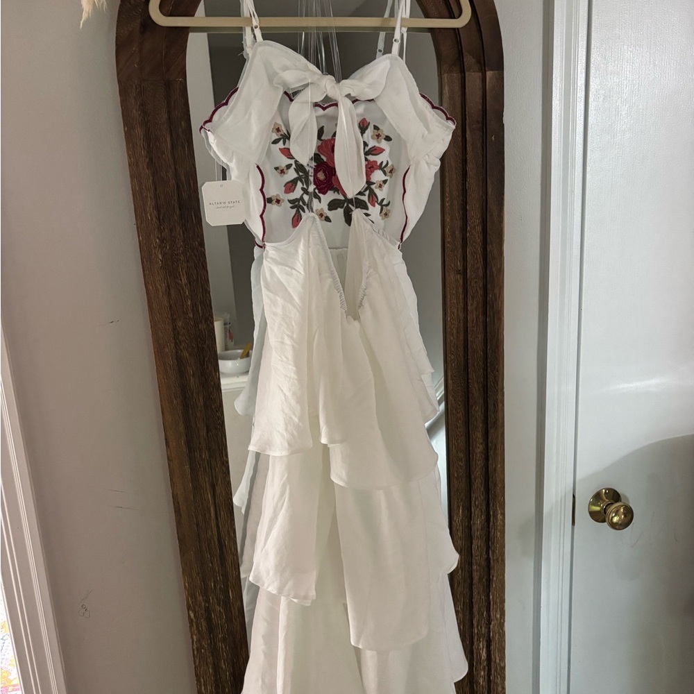 Altar'd State White Floral Midi Dress - Picture 3 of 3